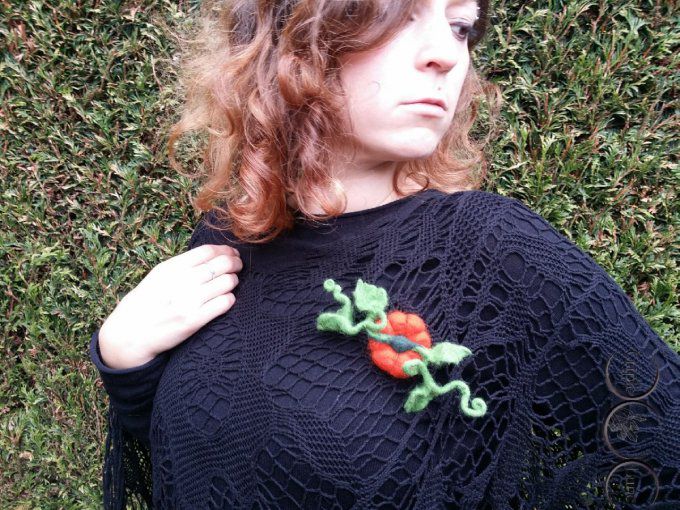 Broche/Pince à cheveux Citrouille