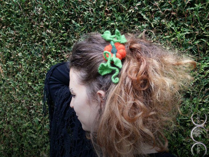 Broche/Pince à cheveux Citrouille